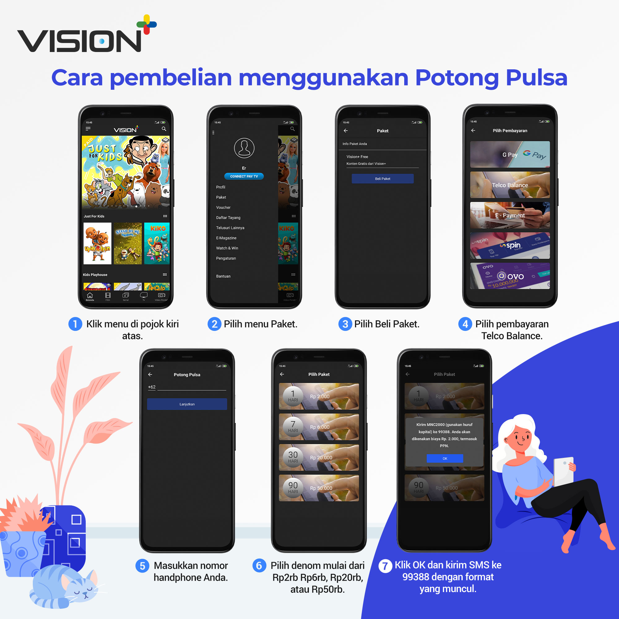 Upgrade Vision+ Pakai Pulsa, Bisa Sambil Rebahan Lho! - Blog Vision+